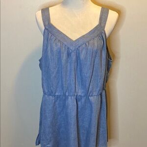 Lane Bryant Blue Relaxed Sleeveless Tank Top